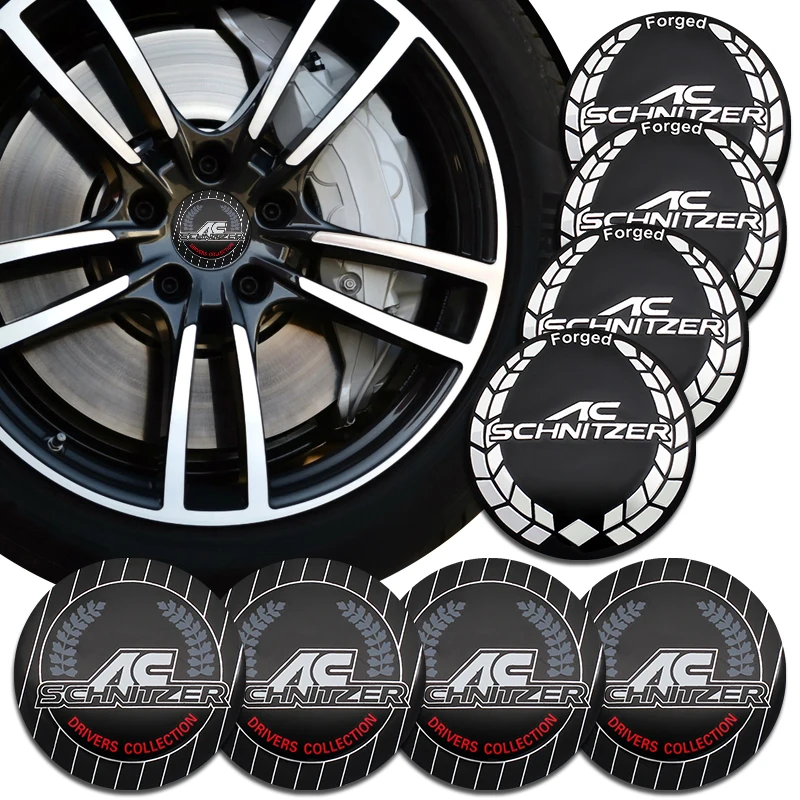 4pcs 60MM Car Refit Emblem Cover Sticker Wheel Rim Center Dust-Proof Hub Cap For BMW AC Schnitzer E46 E39 E90 X3 X6 Accessories - купить по