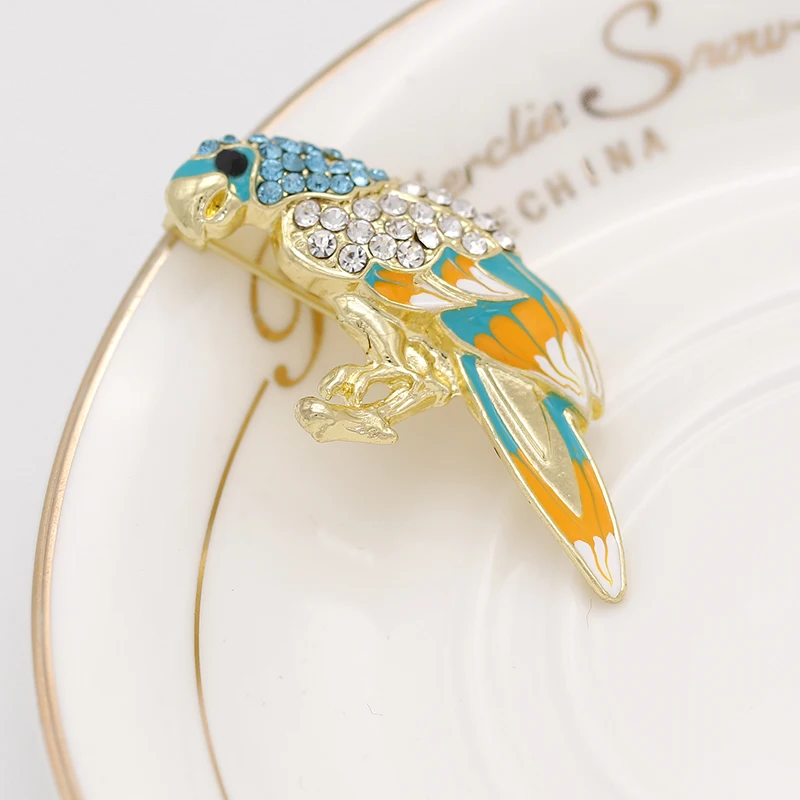 ALLYES милые эмалевые красочные броши в виде попугая для женщин Модный дизайн брошь