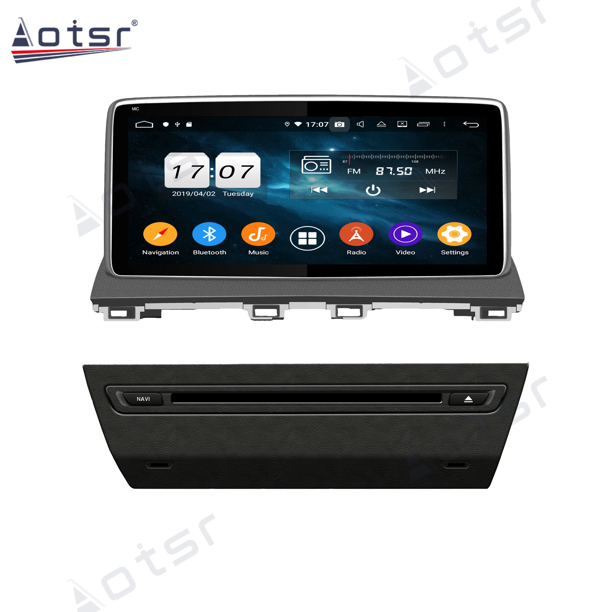 Aotsr Android 10 0 4 + 64G Автомобильный Радио плеер GPS навигация автомобильный стерео HD