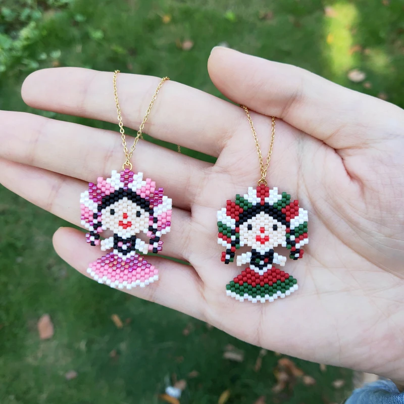 Женское колье чокер с подвеской FAIRYWOO Happy Sister из бисера Miyuki новое модное ювелирное
