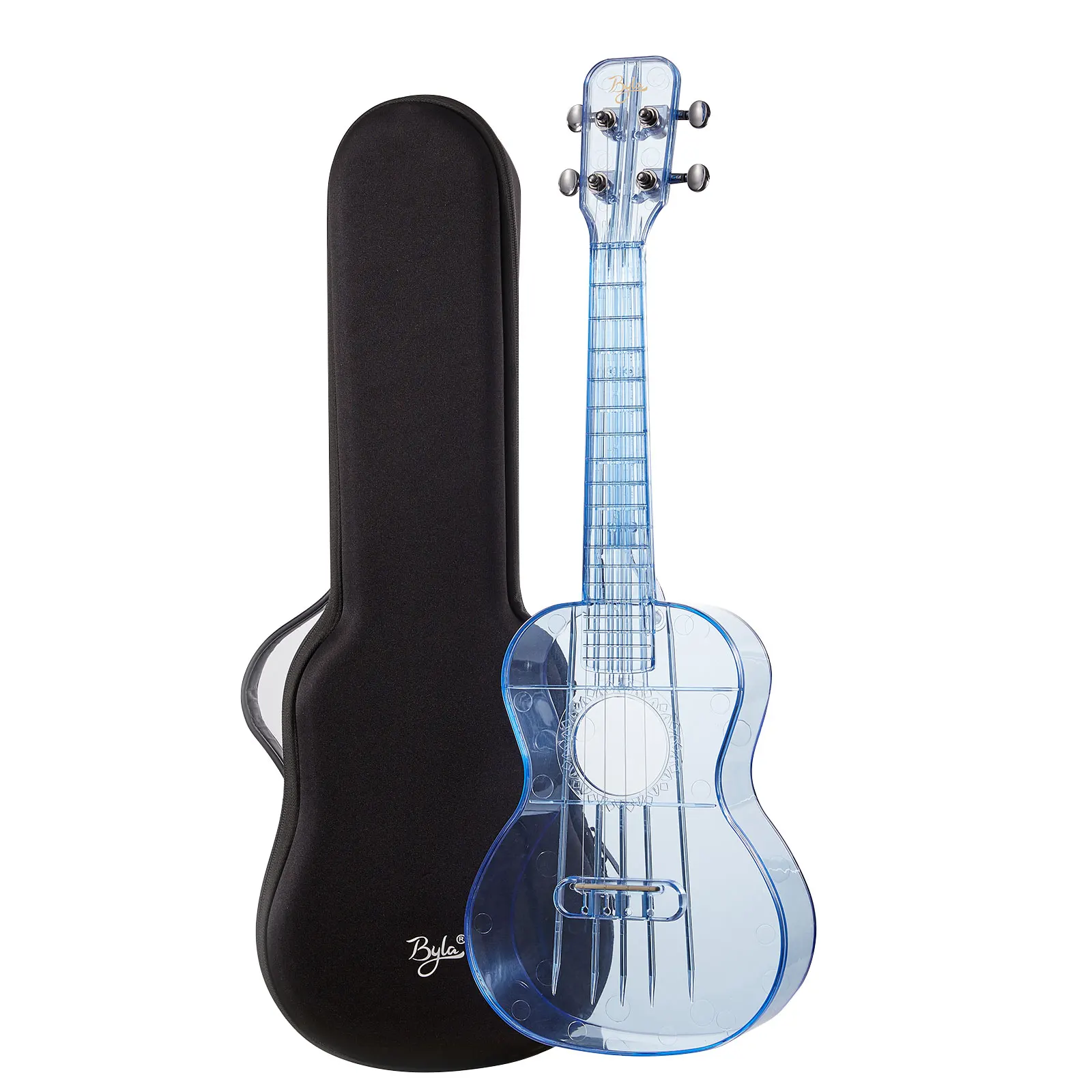 

23inch Transparent Ukulele Ukelele Air-nova 4-string guitar with Gig Bag Strings Picks Cleaning Cloth Music Book