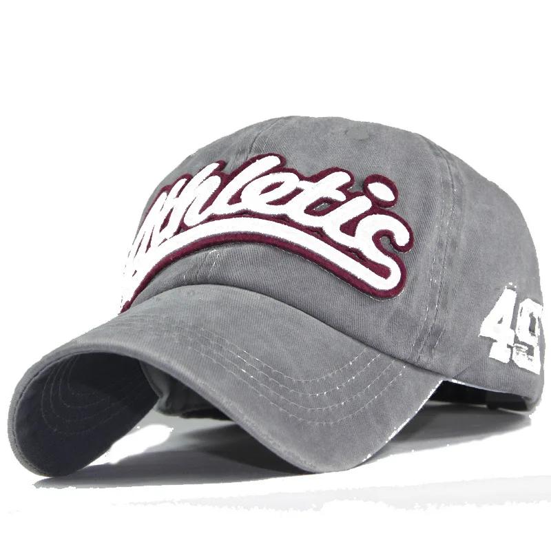 Вымытая джинсовая Бейсбольная Кепка Snapback шапки осень лето шляпа для мужчин и женщин Кепка s Casquette шапки письмо вышивка Gorras - Цвет: Gray