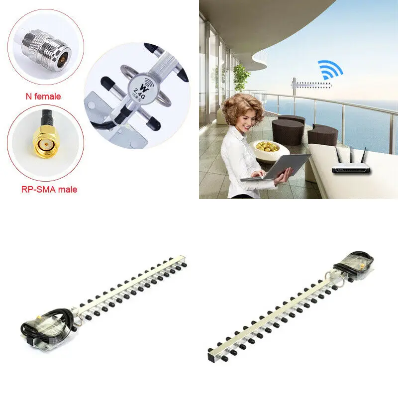 Универсальная 2 4 ГГц 25dBi направленная наружная беспроводная антенна Yagi WiFi для