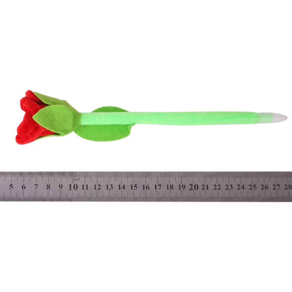 

12pcs Blue Ink Pen Ballpoint Rose Flower Decor (Random Color)