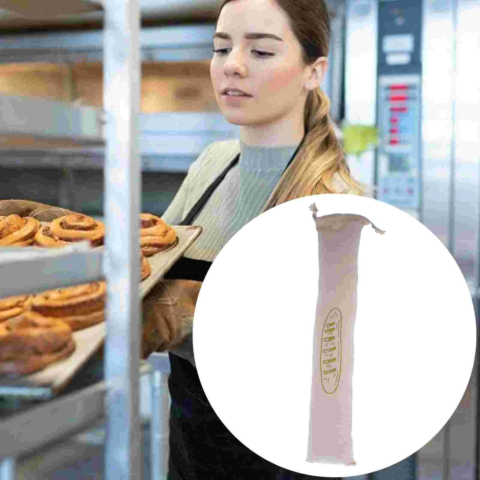 

1Pc Durable Linen Bread Pouch Unbleached Bread Bag Loaf Bag Drawstring Pouch