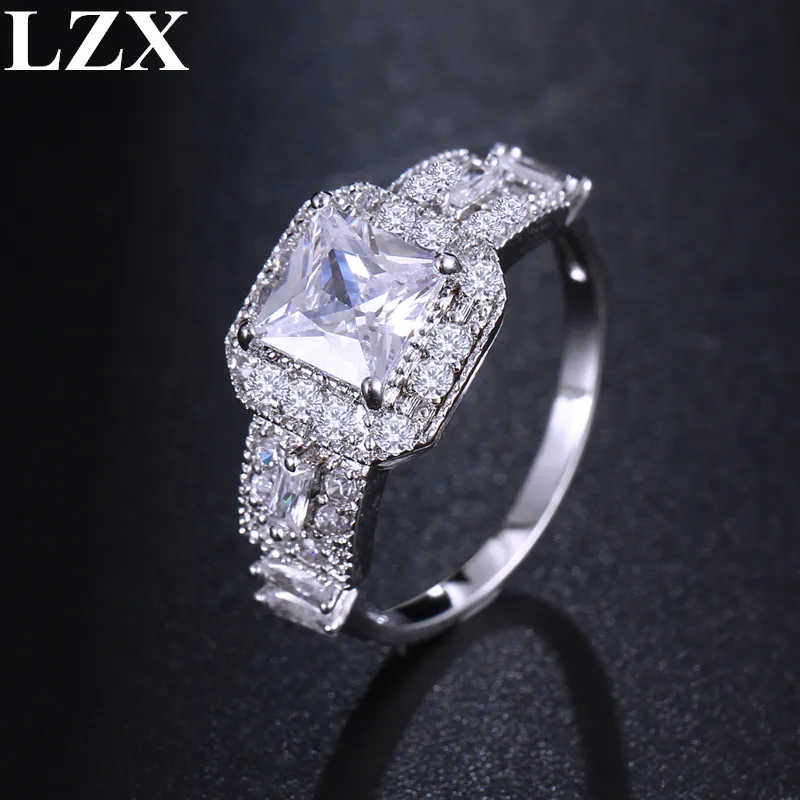 Женское Обручальное кольцо с квадратным фианитом 4 цвета|Обручальные кольца| |