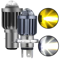 universal motorcycle headlight led bulb h6 ba20d h4 with two color hi low white yellow headlight fog lights 12 80 for motor