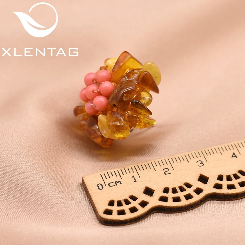 XlentAg серьги гвоздики из натурального пчелиного воска кораллового цвета для
