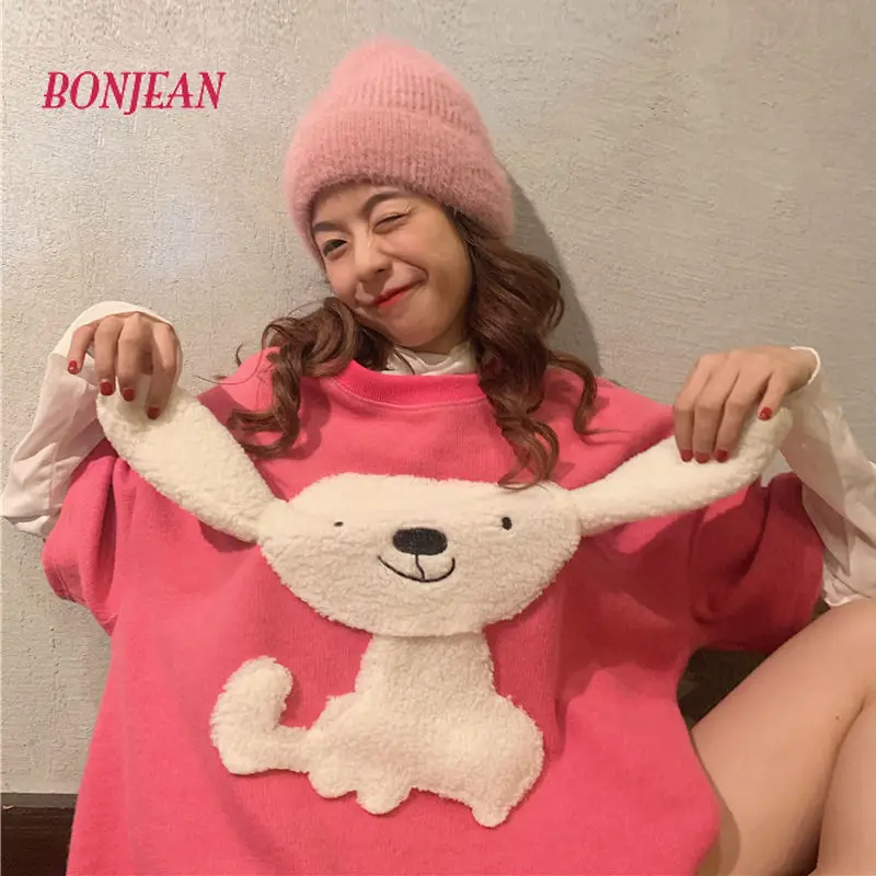 

Summer Kawaii Pink Funny T Shirt Women Cartoon Cotton Dog Oversize T Shirt Plus Size Women Causal T Shirt Ropa Mujer 2020