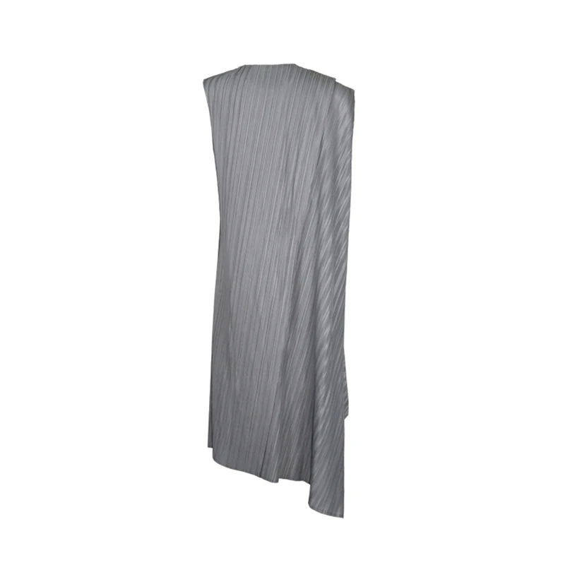

CHICEVER Casual Ruched Loose Dress For Women O Neck Sleeveless Knee Length Loose Dresses Females Clothes 2021 Summer Fashion New