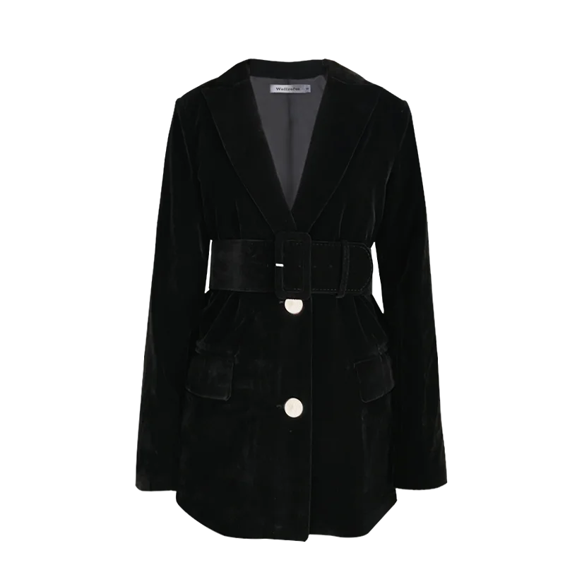 Женская одежда бархатный маленький пиджак женский новый осенний дизайн тонкий