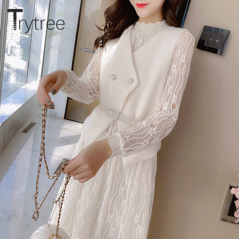 Trytree 2019 весенний комплект из двух предметов повседневный жилет на пуговицах с