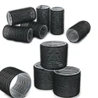 Ролики для волос для женщин и девочек, 6 шт., портативные черные самоклеящиеся бигуди для дома и салона, инструменты для укладки волн