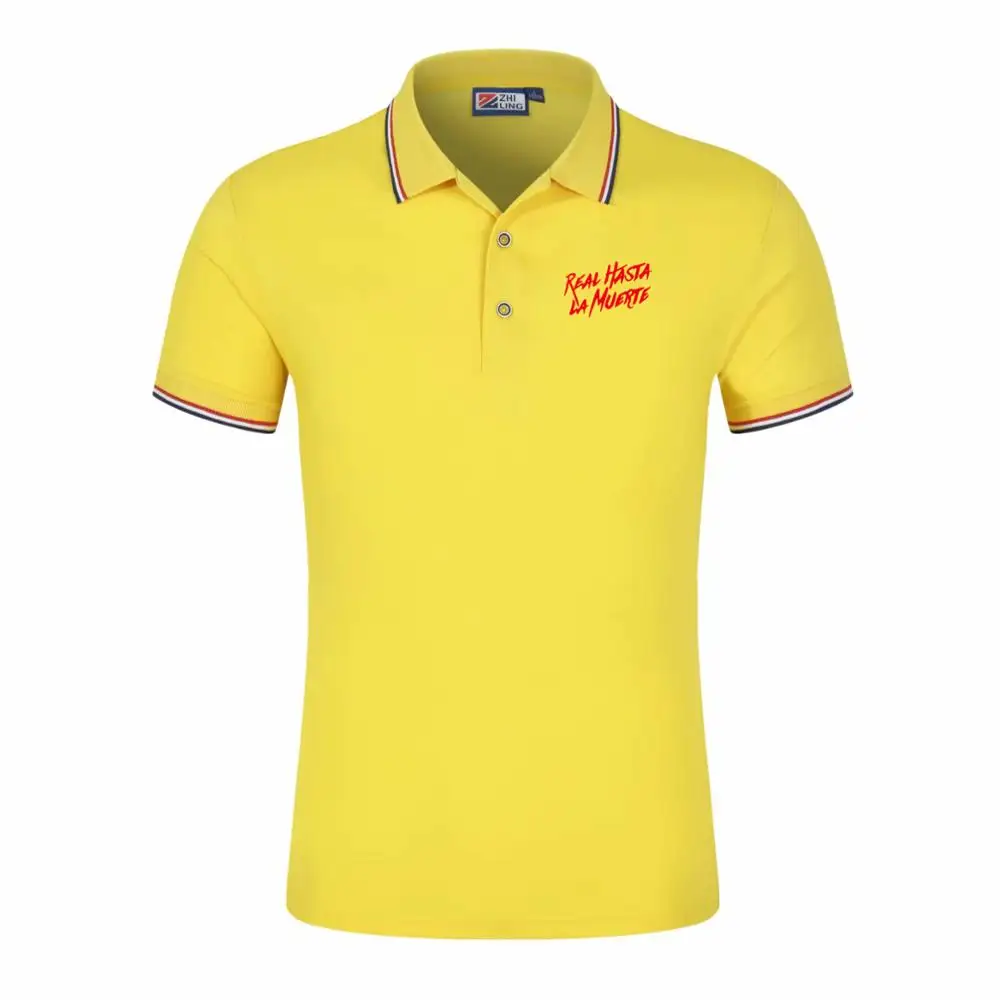 Мужская хлопковая рубашка поло модная брендовая размера плюс с коротким рукавом