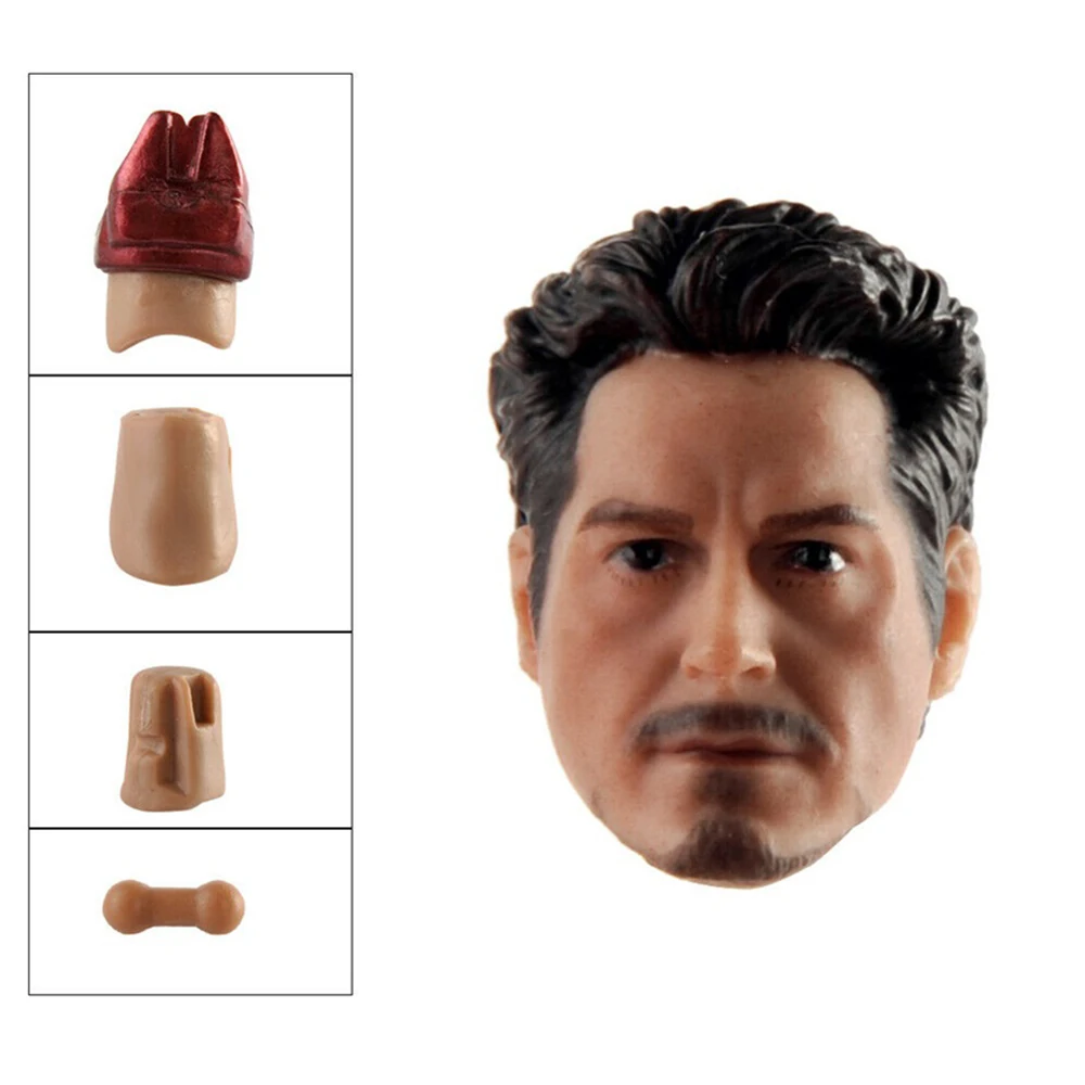 

1/12 Tony Stark Male Head Sculpt Carving Model ActionAction Figure Accessory Fit 6'' Action Figure Body In Stock