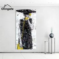 big size abstract figure poster black white nordic woman ring up wall art one piece canvas home decor for living drawing room