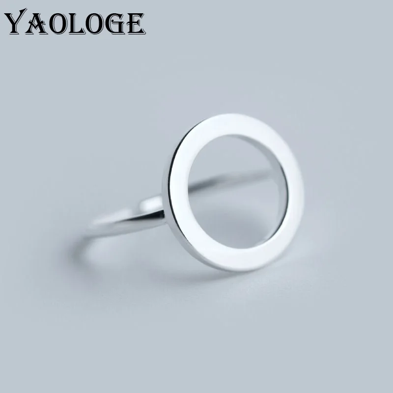 

YAOLOGE 925 Sterling Silver New Open Ring Female Retro Korean O-Shaped Simple Ring Fashion Hip-Hop Party Jewelry Gift Wholesale