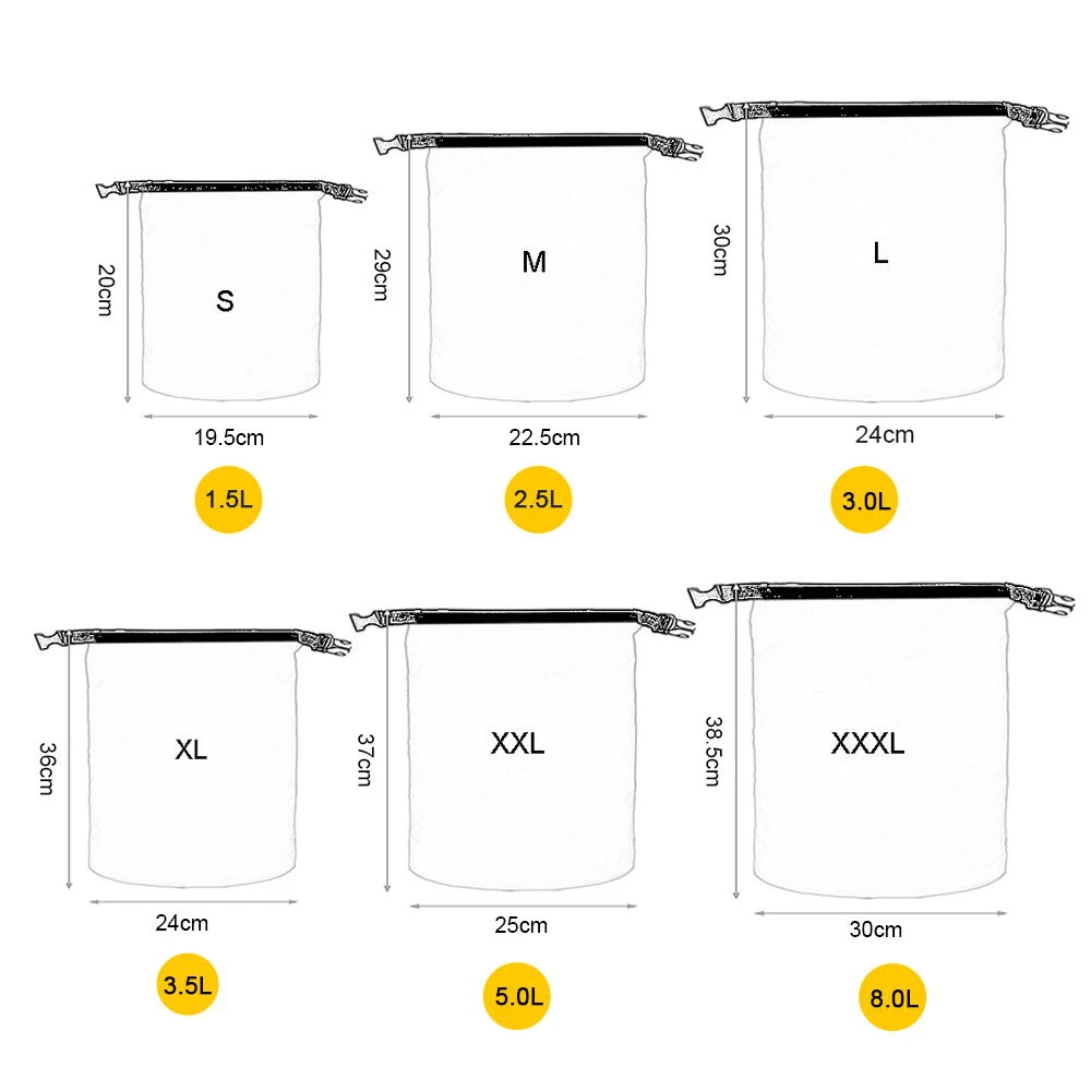 

6 PCS Outdoor Waterproof Bag Dry Sack Swimming Bag Dry Sack for Drifting Boating Floating Kayaking Beach Drifting Rafting Bag