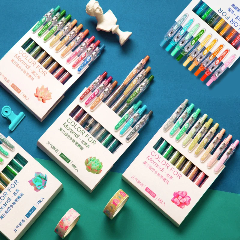 

NEW Morandi Color Series Gel Pen For Colourful Pen For Children Graffiti 0.5mm Refills Doodle Pen School Writing Supplies Gifts
