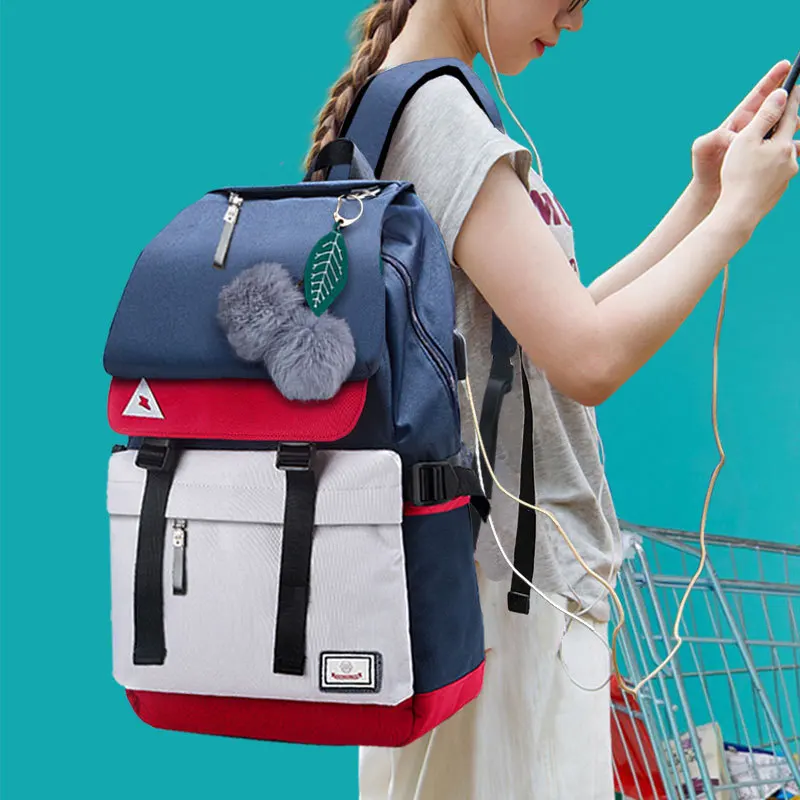 

Large-capacity two-shoulder bag female leisure Korean version of high school fashion college fashion school backpack