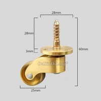 high quality 4pcs brass universal furniture casters table chair sofa bar piano smoothly brass wheels rollers runners