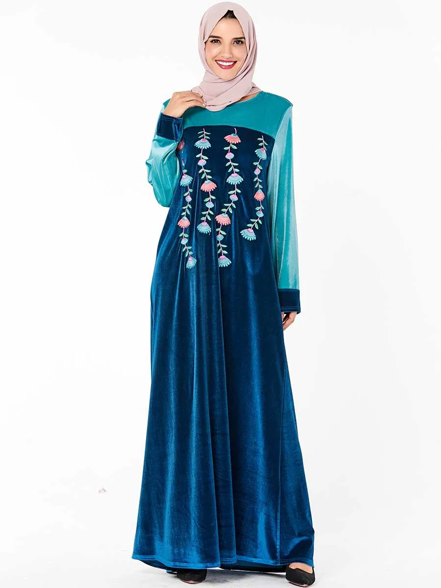 Мусульманская одежда бархатное мусульманское платье для женщин абайя