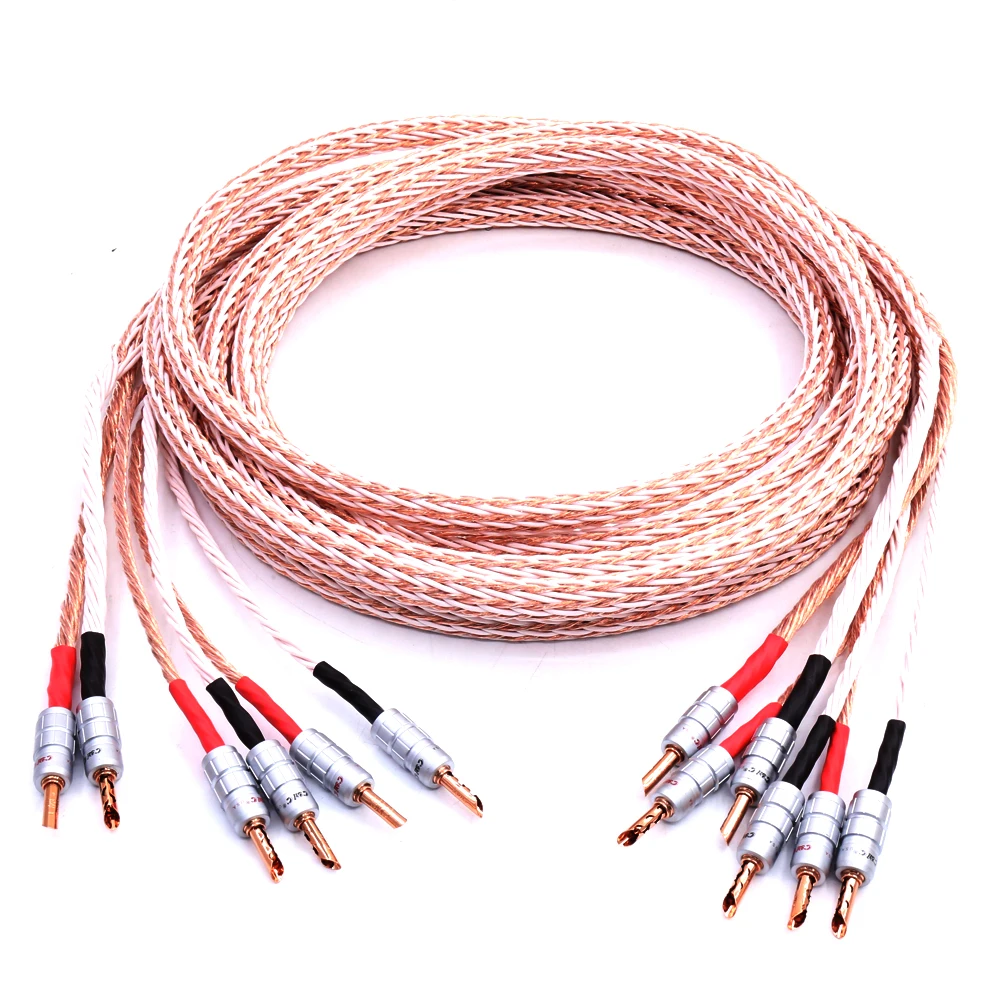 Пара высококачественных акустических кабелей 12TC Hifi провод с 2 штекерами типа