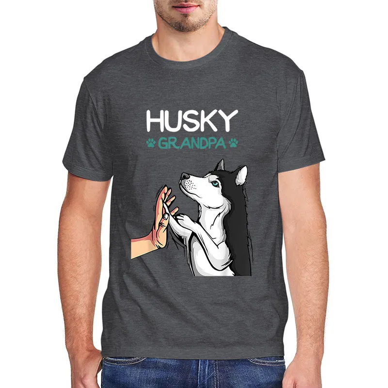 Забавные мужские футболки в стиле ретро с изображением хаски 100% хлопок собака