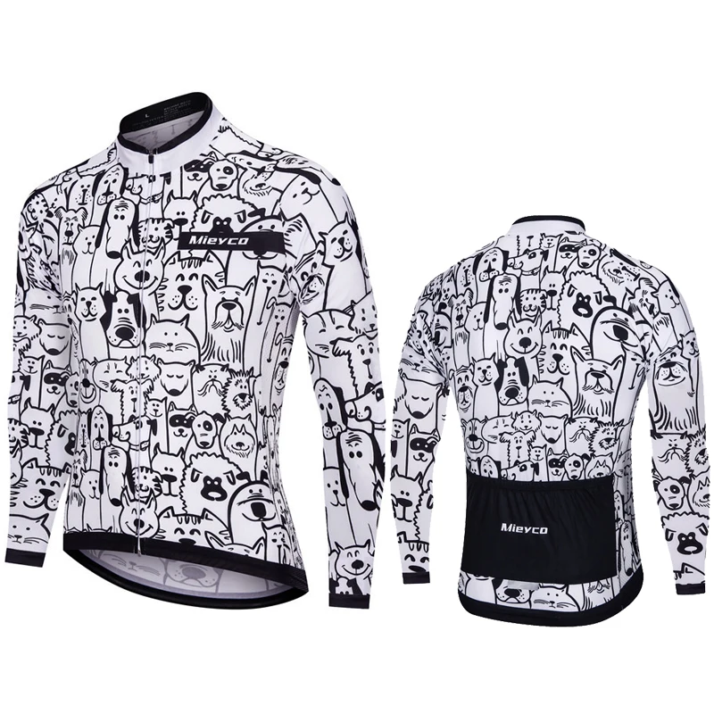 

Профессиональные командные велосипедные куртки BMX гоночная Джерси Ciclismo белая кошечка собака Camiseta Hombre горный велосипед одежда MTB рубашка Сп...
