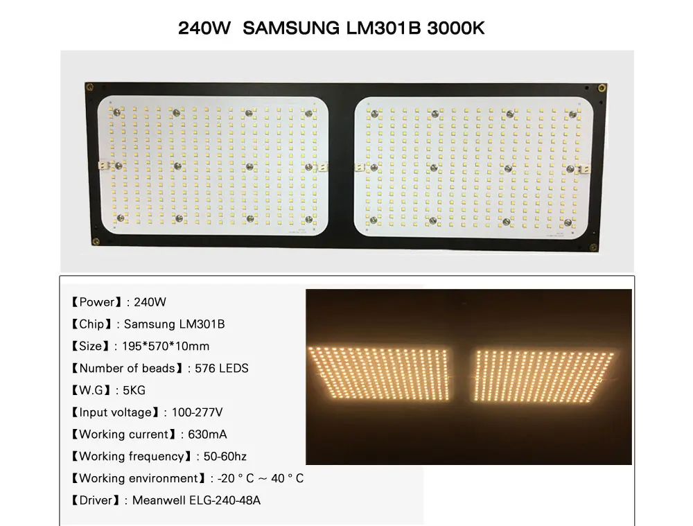 120 Вт 240 Вт samsung LM301B светодиодный светильник для выращивания квантовой доски 3000 К 3500 К полный спектр драйвер Meanwell для комнатных палаток растений