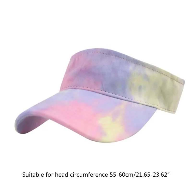 

Adult Sport Empty Top Baseball Cap Colorful Gradient Tie-Dye Sunscreen Visor Hat
