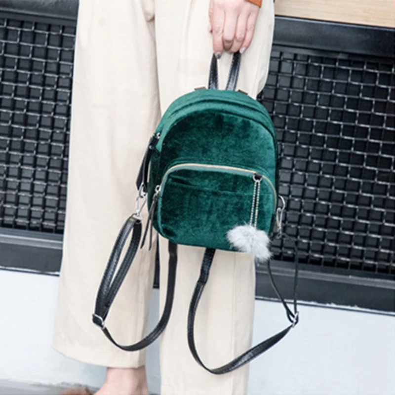 Женский мини-рюкзак Вельветовая маленькая сумка через плечо для девочек