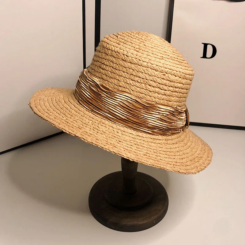 HT063 ручная выделка женская обувь Летняя шляпа от солнца пляжная с перекрестными