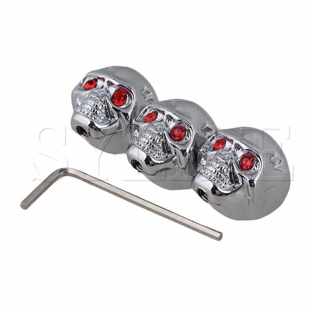 1 комплект из 3 головок черепа регулятор громкости гитары Серебряная ручка