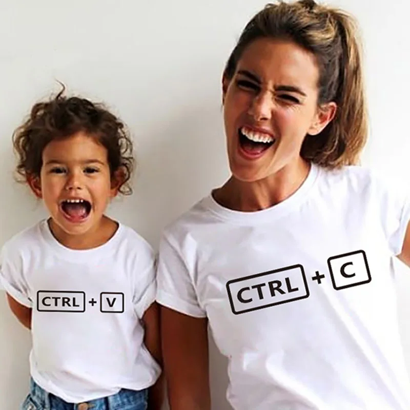 Letter Print T-Shirt Casual Mother Daughter Short Sleeve Family Matching T-Shirts Summer Father Son Tees Tops | Мать и ребенок