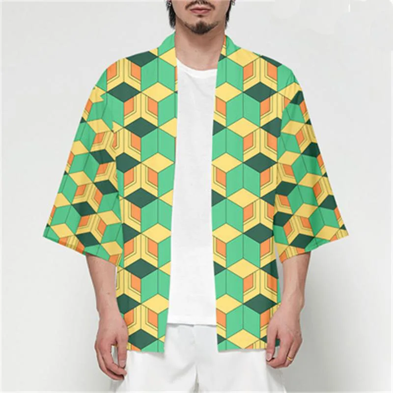 

Women Men Summer Casual Cool Streetwear Demon Slayer Kimetsu Yaiba 3D Printing Cosplay Japanese Anime Kimono Haori Yukata New