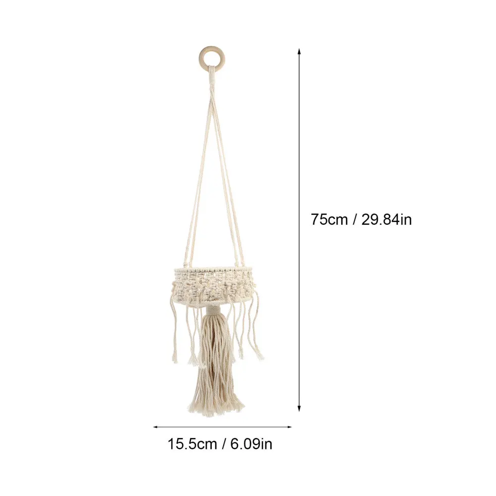 

1 Pc Decorative Storage Basket Exquisite Hanging Basket Plant Container (Beige)