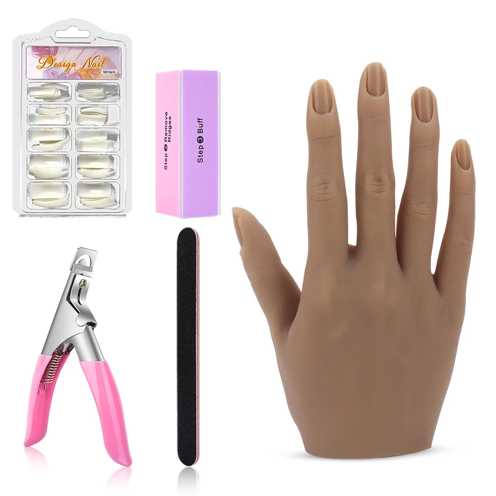

Practice Hand For Manicure Nail Hand Training Model Flexible Movable Prosthetic Soft Fake Nail Printer Manicure Nails Tool