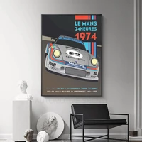 le mans 24hours 1974 automobile classic car 911 poster print on canvas painting home decor wall picture for living room