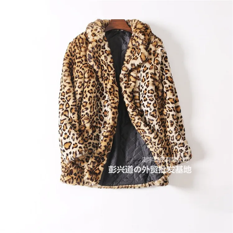 

Зимняя мода Леопардовый принт искусственный мех пальто Китай плюшевый жакет Женское пальто Женская Шуба длинное тонкое пальто