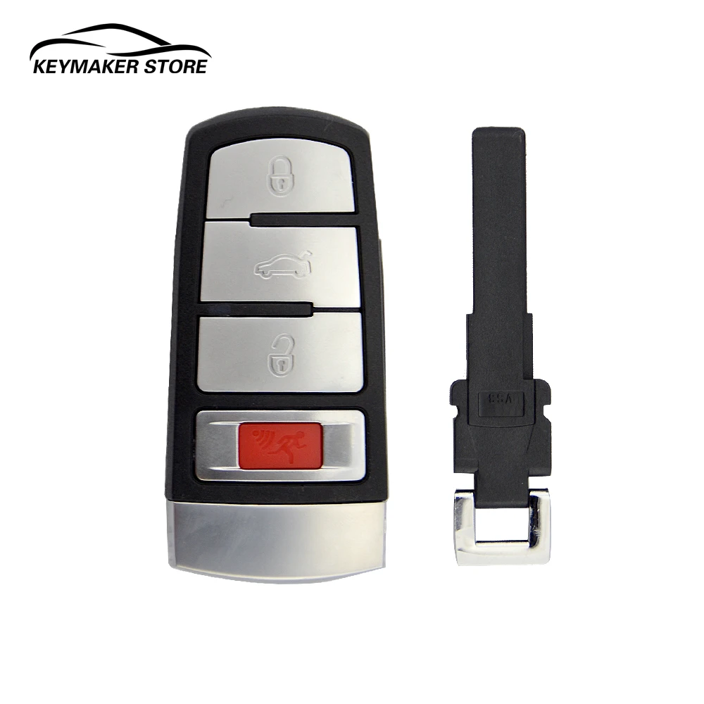

Okeytech 4 Buttons Smart Car Key Shell For Volkswagen Magotan Passat CC Remote Smart Card Replacement With Key Blade