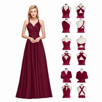 hot long burgundy bridesmaid dresses elegant wedding party robe guest gown for women maid of honor robe de soiree de mariage