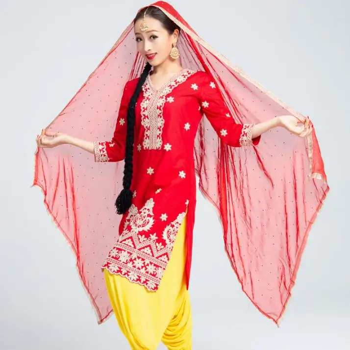 Leng Ha одежда для выступлений индийский сари женщина девушка красивая вышивка Йога