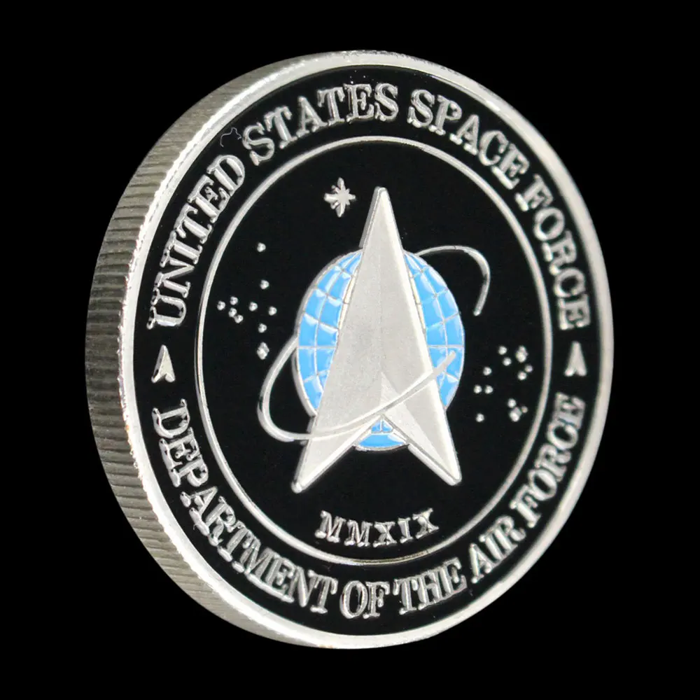 Логотип космических сил США серебряная монета команда США-США Посеребренная