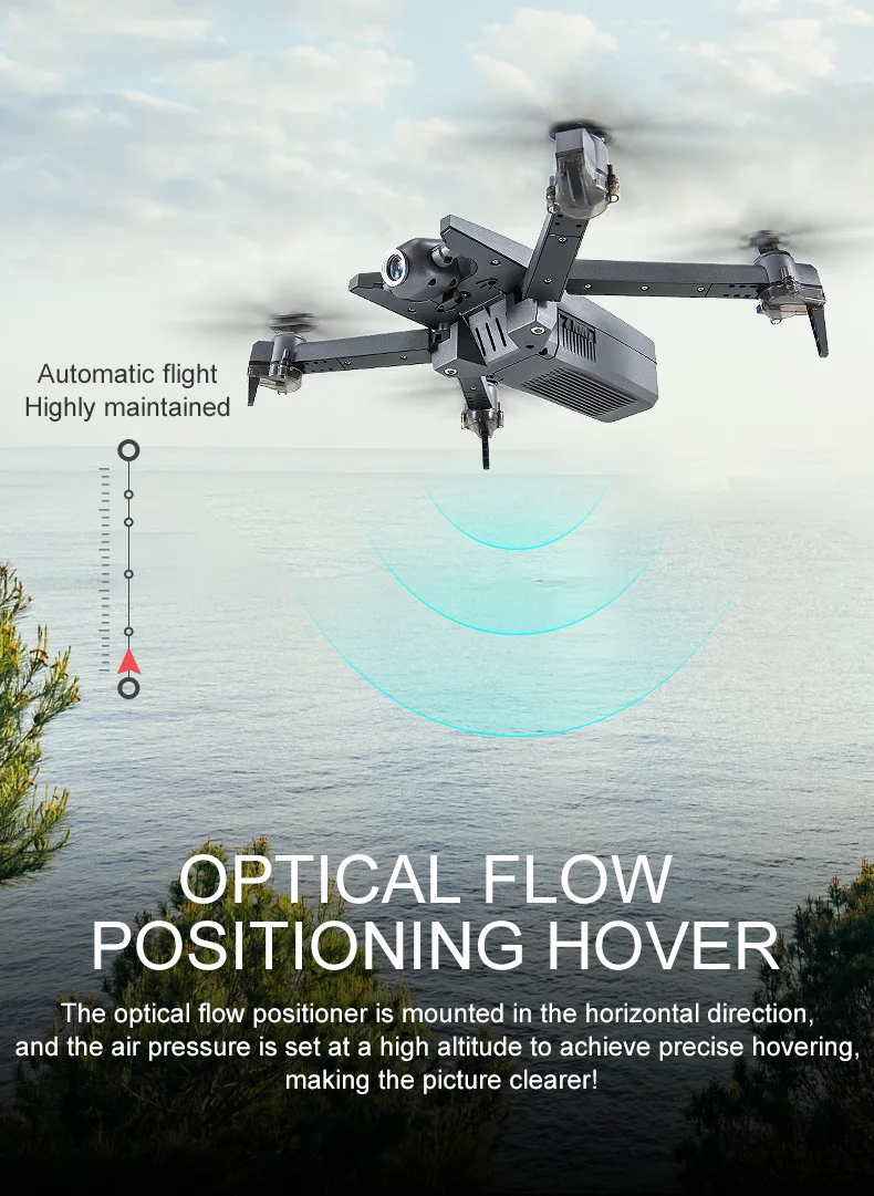 Дрон с защитой от ветра широкоугольная камера оптический поток удержание высоты