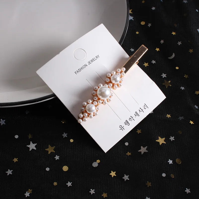 

1/2PC Pearl Metal Hairclips Women Hair Clip Metal Hair Clip Barrette Stick Hairpin Bobby Jewelry Styling Tools Hair accessories