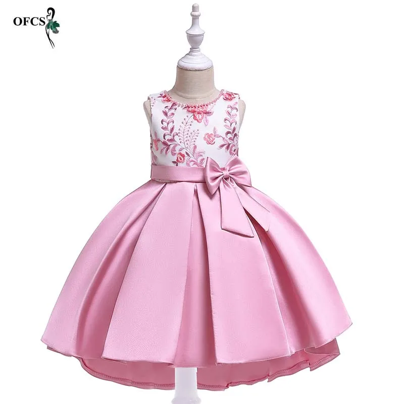 

Платье принцессы с вышивкой и бисером для девочек, вечернее платье с бантом для маленьких девочек, Детский костюм для шоу, платье для дня рож...