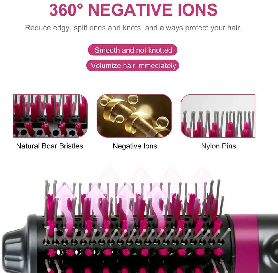 

5 In 1 MultiFunctional Hair Dryer Comb Hot Air Styler Comb Straightening Curling Iron Roll Styling Brush Hair Styling Tool