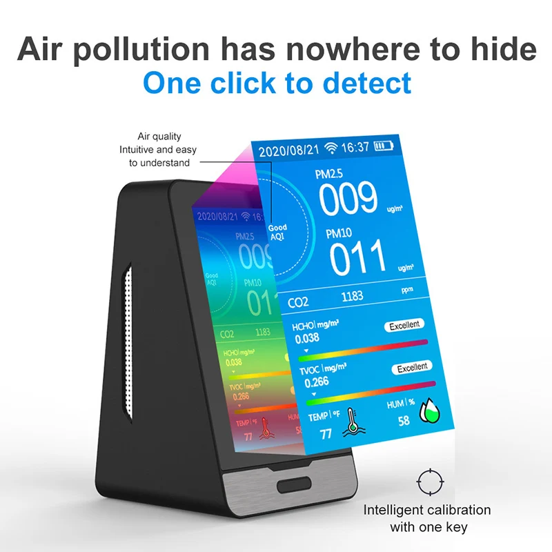 TUYA WI FI PM2.5 PM1.0 PM10 Температура влажности воздуха монитор наблюдения за качеством 4 3