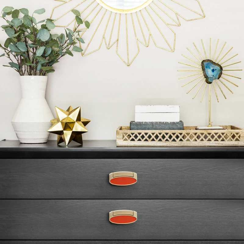 WV Leather Handles for Furniture Gold Luxury Drawer Cabinet Handle Solid Zinc Alloy Door Pulls Knobs Hardware | Обустройство дома